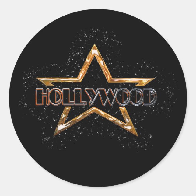 Adesivo Redondo Hollywood Star (Frente)