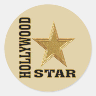 Adesivo Redondo Hollywood Star