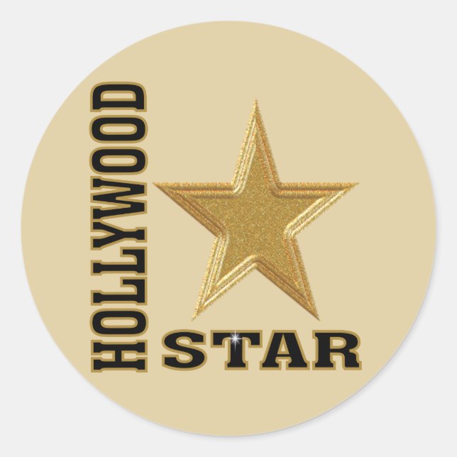 Adesivo Redondo Hollywood Star (Frente)