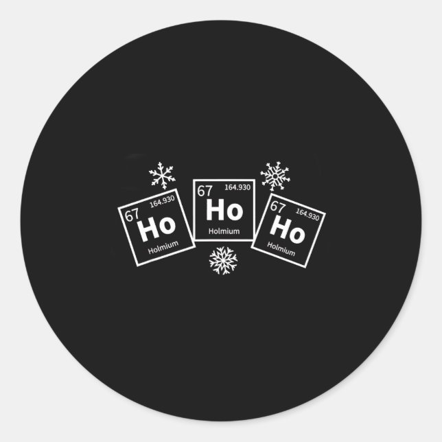 Adesivo Redondo Holmium Chemistry Element 67 Science Xmas Periodic (Frente)
