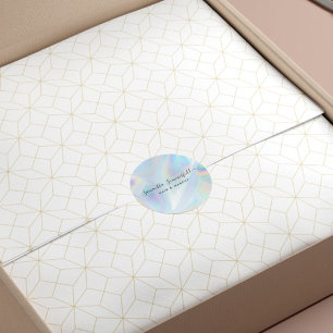 Adesivo Redondo Holographic QR Code Beauticista Salon Handmade