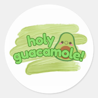 Adesivo Redondo "Holy Guacamole" Avocado Sticker Cute