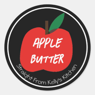 Adesivo Redondo Home Canning Business Apple Butter Modern Label