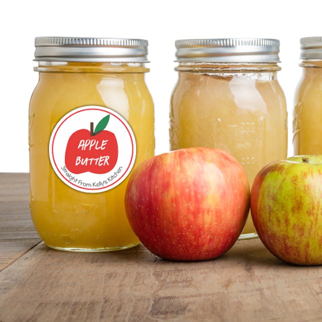 Adesivo Redondo Home Canning Business Apple Butter Modern Label (Criador carregado)