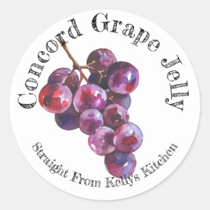 Adesivo Redondo Home Canning Business Concord Grape Jelly Label