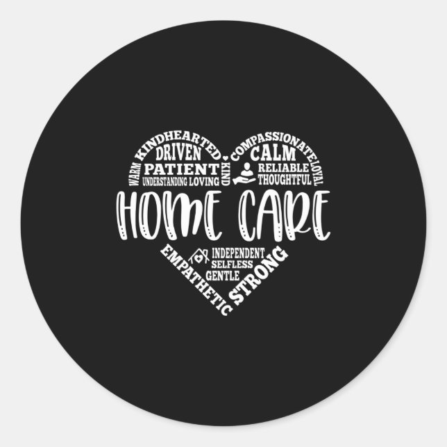 Adesivo Redondo Home Care Aide, Home Care, Home Health (Frente)