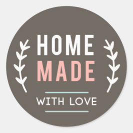 Adesivo Redondo Home Feito com o Love Sticker