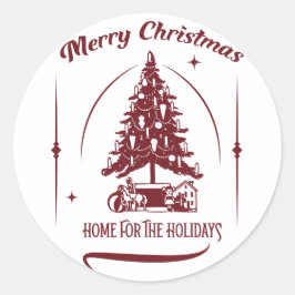Adesivo Redondo Home For the Holidays Vintage Design