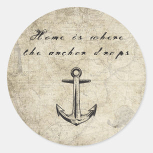Adesivo Redondo Home is Where Anchor the Drops