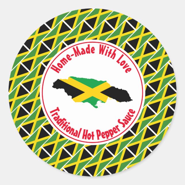 Adesivo Redondo Home Made HOWER PEPPER SAUCE Jamaica (Frente)