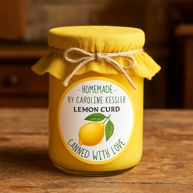 Adesivo Redondo Home Made Lemon Curd Canning Label Sheet (Criador carregado)