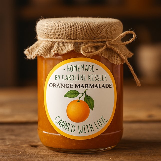 Adesivo Redondo  Home Made Orange Marmalade Canning Label Sheet (Criador carregado)