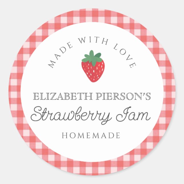 Adesivo Redondo Home Personalizado do Strawberry Berry Jam (Frente)