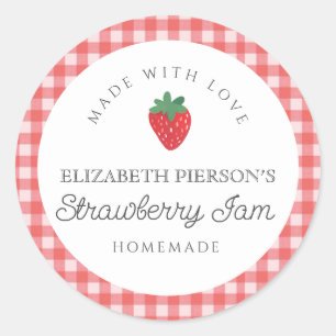 Adesivo Redondo Home Personalizado do Strawberry Berry Jam