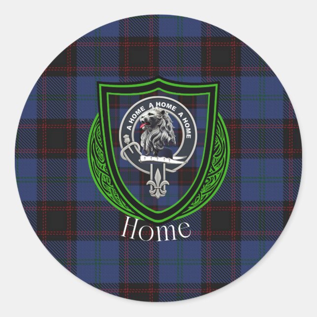 Adesivo Redondo Home Scottish Clan Tartan & Crest (Frente)