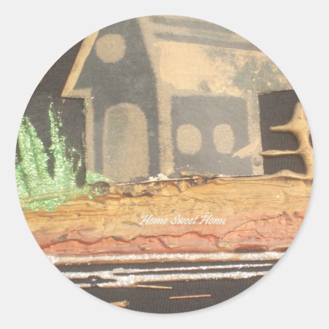 Adesivo Redondo Home Sweet Home Art Impressão (Frente)