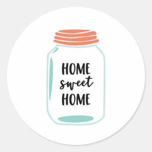 Adesivo Redondo Home Sweet Home, Mason Jar