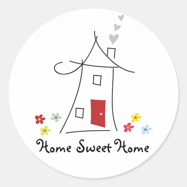 Adesivo Redondo Home Sweet Home Sticker (Frente)