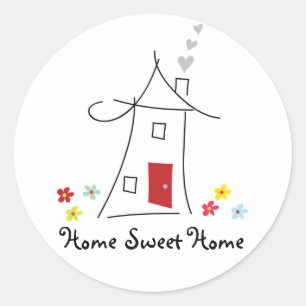 Adesivo Redondo Home Sweet Home Sticker