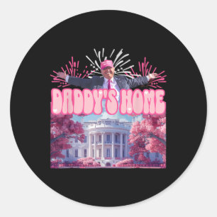 Adesivo Redondo Home Trump 2024 Shirt Happy Julho 4th Firework Pin