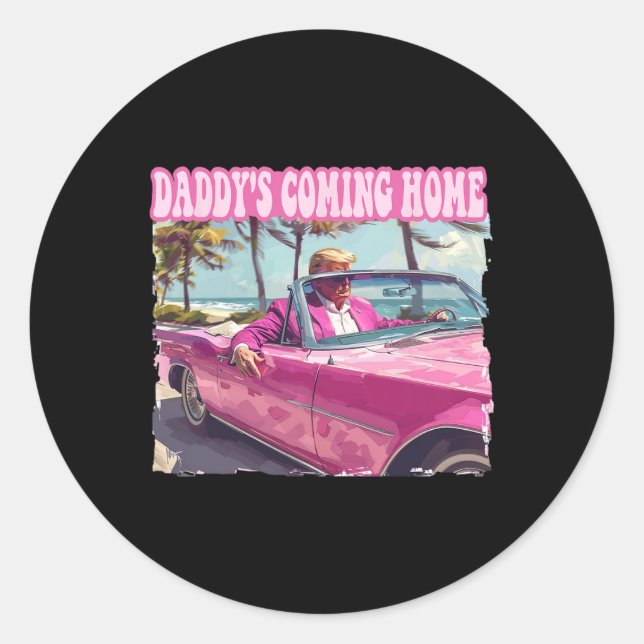 Adesivo Redondo Home Trump Shirt Engraçado Maga Donald Trump 2024 (Frente)