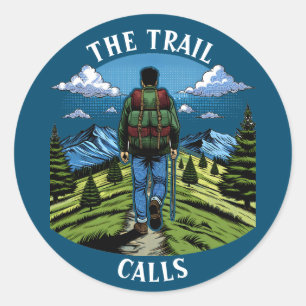 Adesivo Redondo Homem a Caminhar um Caminho como o A.T.