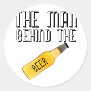 Adesivo Redondo Homem atrás da Cerveja