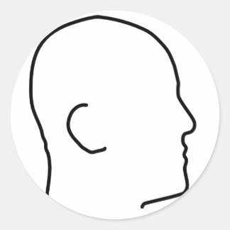 Adesivo Redondo Homem careca (ou Mulher)