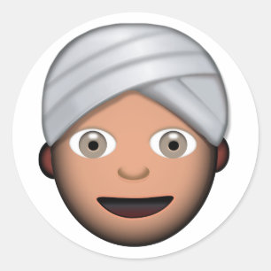 Adesivo Redondo Homem com turbante Emoji