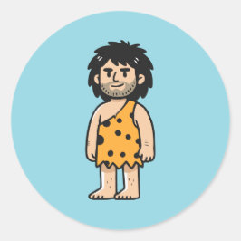 Adesivo Redondo homem da caverna Throk