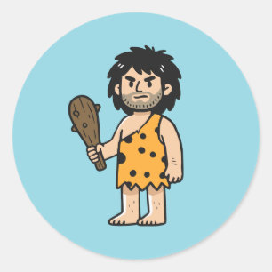 Adesivo Redondo homem da caverna Throk