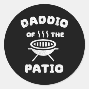 Adesivo Redondo Homem Daddio Do Pátio Dia Dos Pais Churrasco Grill