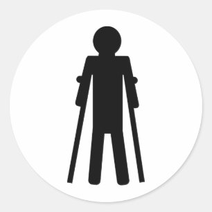 Adesivo Redondo homem das muletas