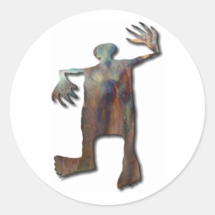 Adesivo Redondo Homem de dança - cobre