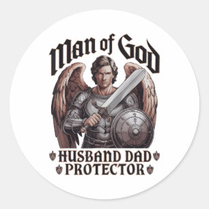 Adesivo Redondo Homem de Deus Marido Papa Cristão Jesus Abençoado