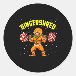 Adesivo Redondo Homem de gengibre engraçado Gingershred musculação