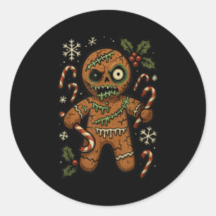 Adesivo Redondo Homem de Gengibre Zumbi Natal Zumbi