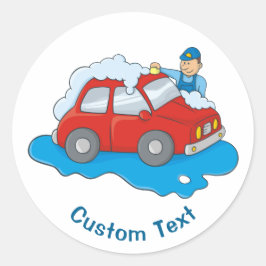 Adesivo Redondo Homem de lavagem