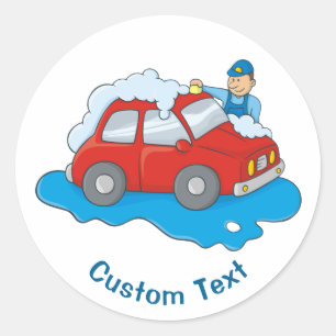 Adesivo Redondo Homem de lavagem