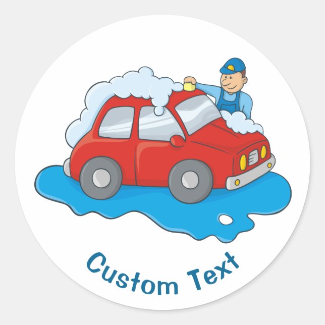 Adesivo Redondo Homem de lavagem (Frente)