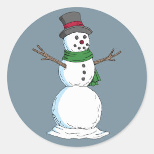 Adesivo Redondo Homem de neve