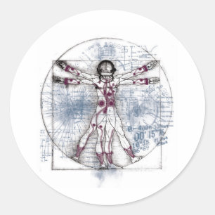 Adesivo Redondo HOMEM de U.V (homem universal de Vitruvian)