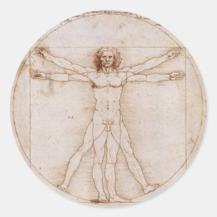Adesivo Redondo Homem de Vitruvian