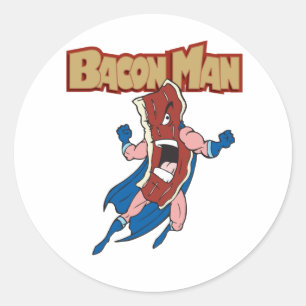 Adesivo Redondo Homem do bacon