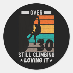 Adesivo Redondo Homem Escalada Parede Escalada Divertido 30 Anos