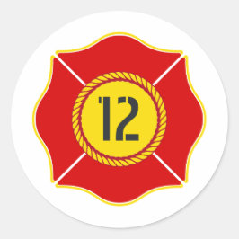 Adesivo Redondo Homem-Fogo com tema Aniversário