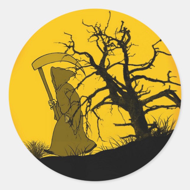 Adesivo Redondo Homem-Machete Hooded (Frente)