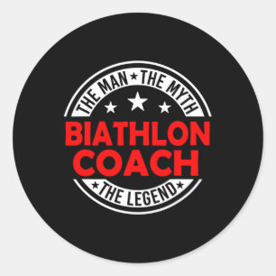 Adesivo Redondo Homem Mito Biatlo Coach Lenda Engraçado Biathlon C