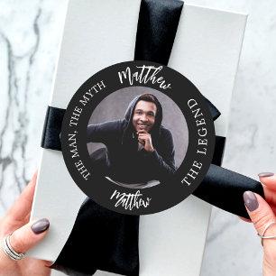 Adesivo Redondo Homem mito lenda foto nome