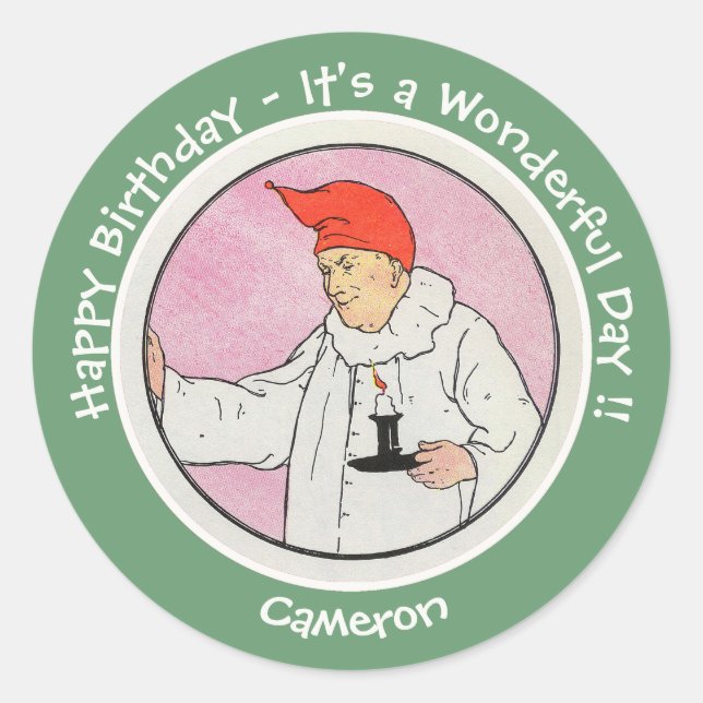 Adesivo Redondo Homem na Lua Mãe Ganha Festas de aniversário (Frente)